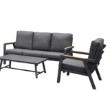 AVH-Collectie Showroommodel Rochelle stoel bank loungeset 3 delig aluminium antraciet AVH-Collectie Showroommodel Rochelle stoel bank loungeset 3 delig aluminium antraciet