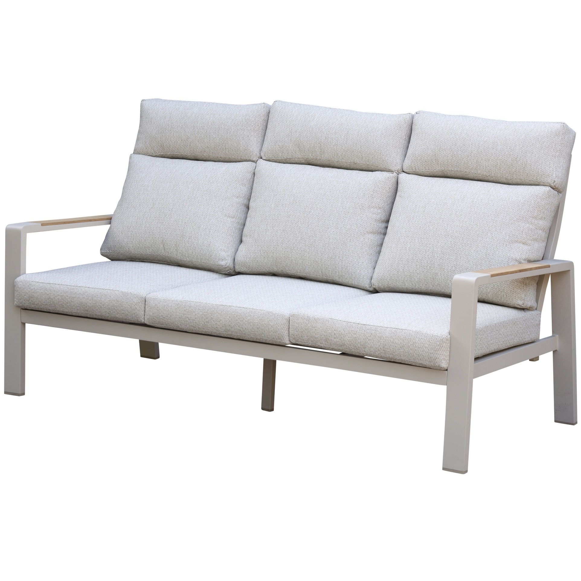 AVH-Collectie Ripasso 3-zitsbank latte zand aluminium teak