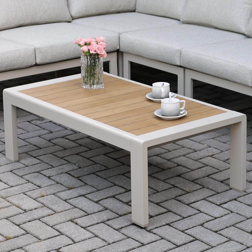 AVH-Collectie Ripasso lounge tuintafel latte aluminium teakblad 116x62xH38 cm AVH-Collectie Ripasso lounge tuintafel latte aluminium teakblad 116x62xH38 cm