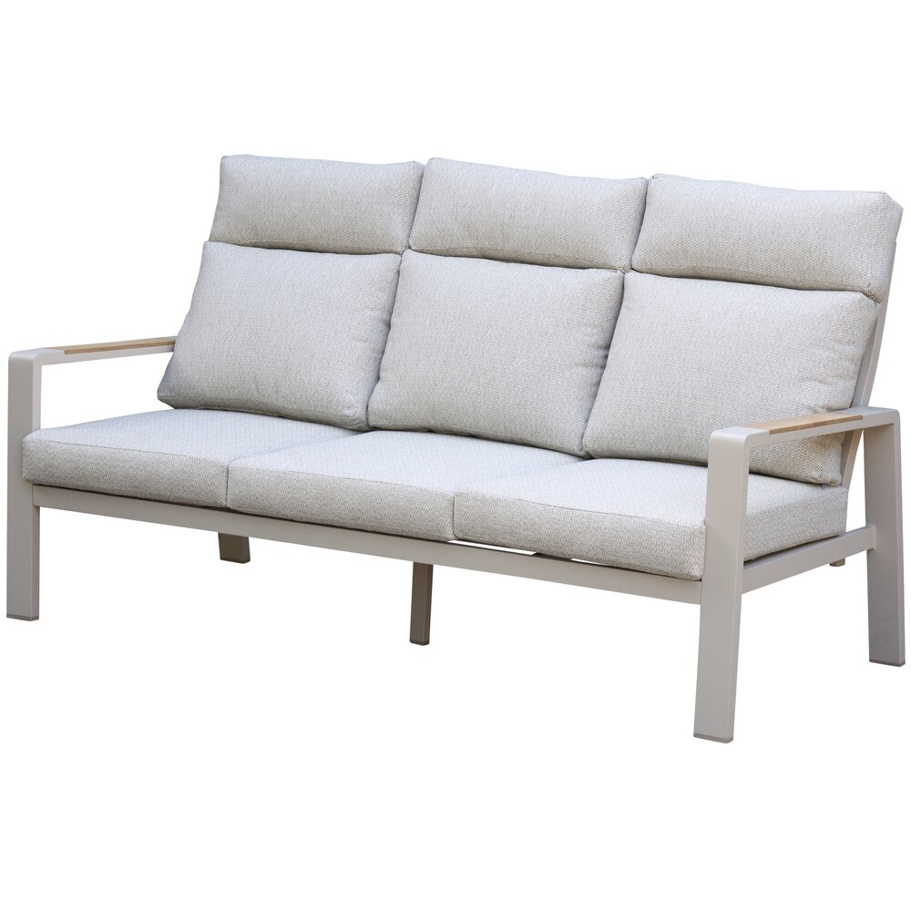 AVH-Collectie Ripasso stoel bank loungeset verstelbaar 4 delig latte zand aluminium