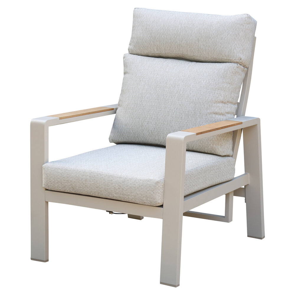 AVH-Collectie Ripasso stoel bank loungeset verstelbaar 4 delig latte zand aluminium