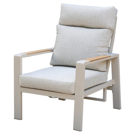 AVH-Collectie Ripasso stoel bank loungeset verstelbaar 4 delig latte zand aluminium