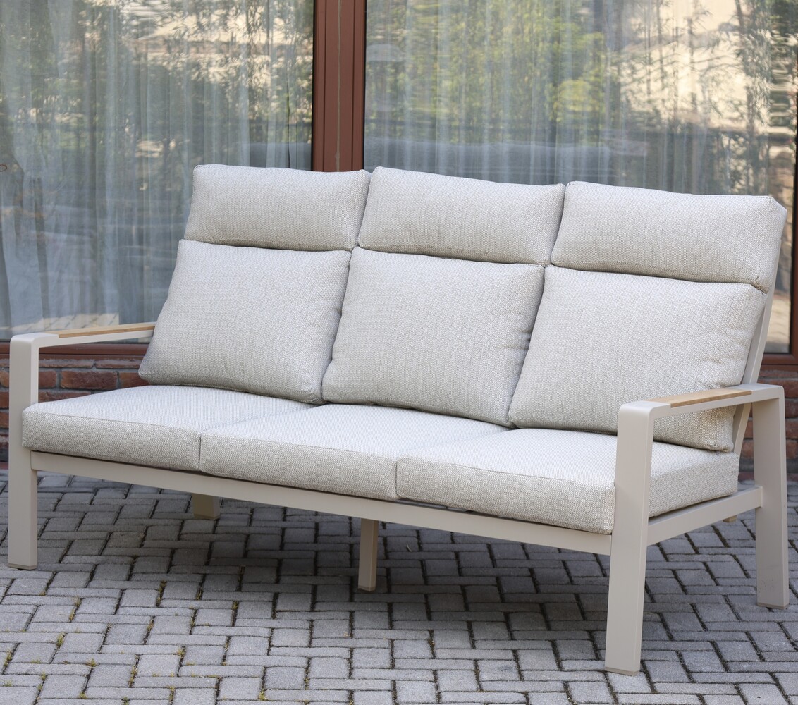 AVH-Collectie Ripasso stoel bank loungeset verstelbaar 4 delig latte zand aluminium