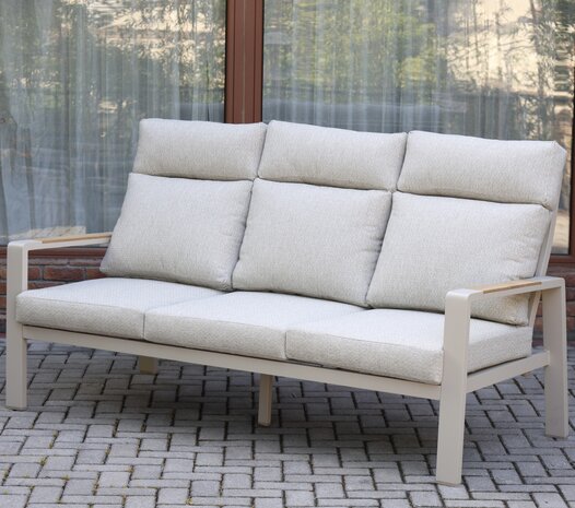 AVH-Collectie Ripasso stoel bank loungeset verstelbaar 4 delig latte zand aluminium