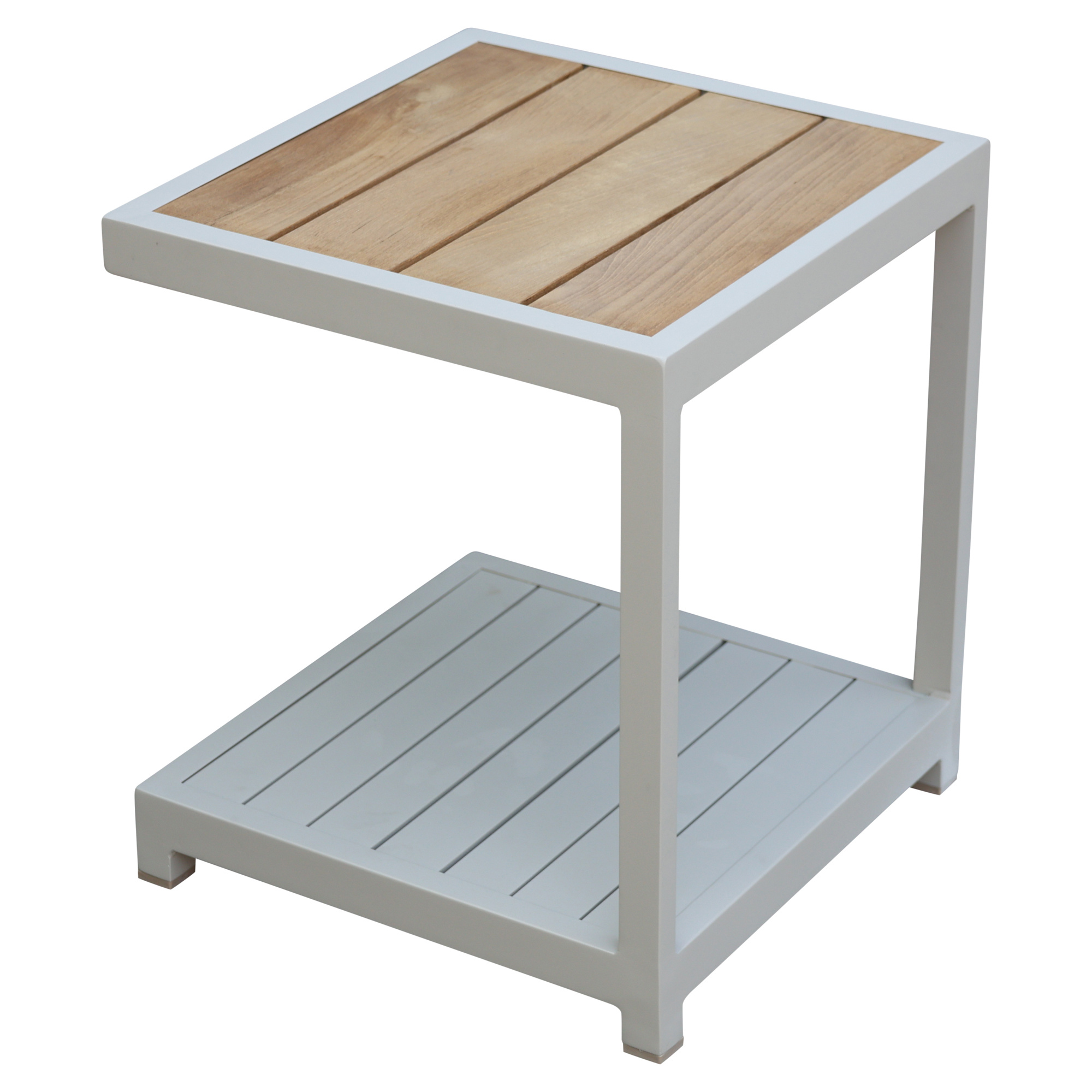 AVH-Collectie Ripasso bijzettafel aluminium latte zand teakblad