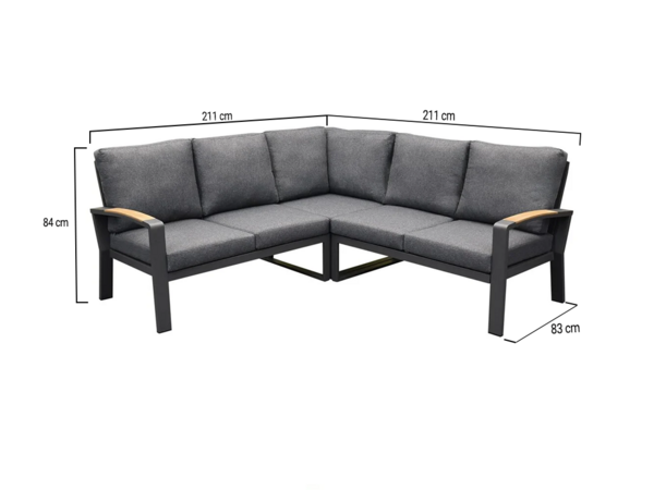 AVH-Collectie Costa Rica hoek loungeset 3 delig aluminium antraciet AVH-Collectie Costa Rica hoek loungeset 3 delig aluminium antraciet