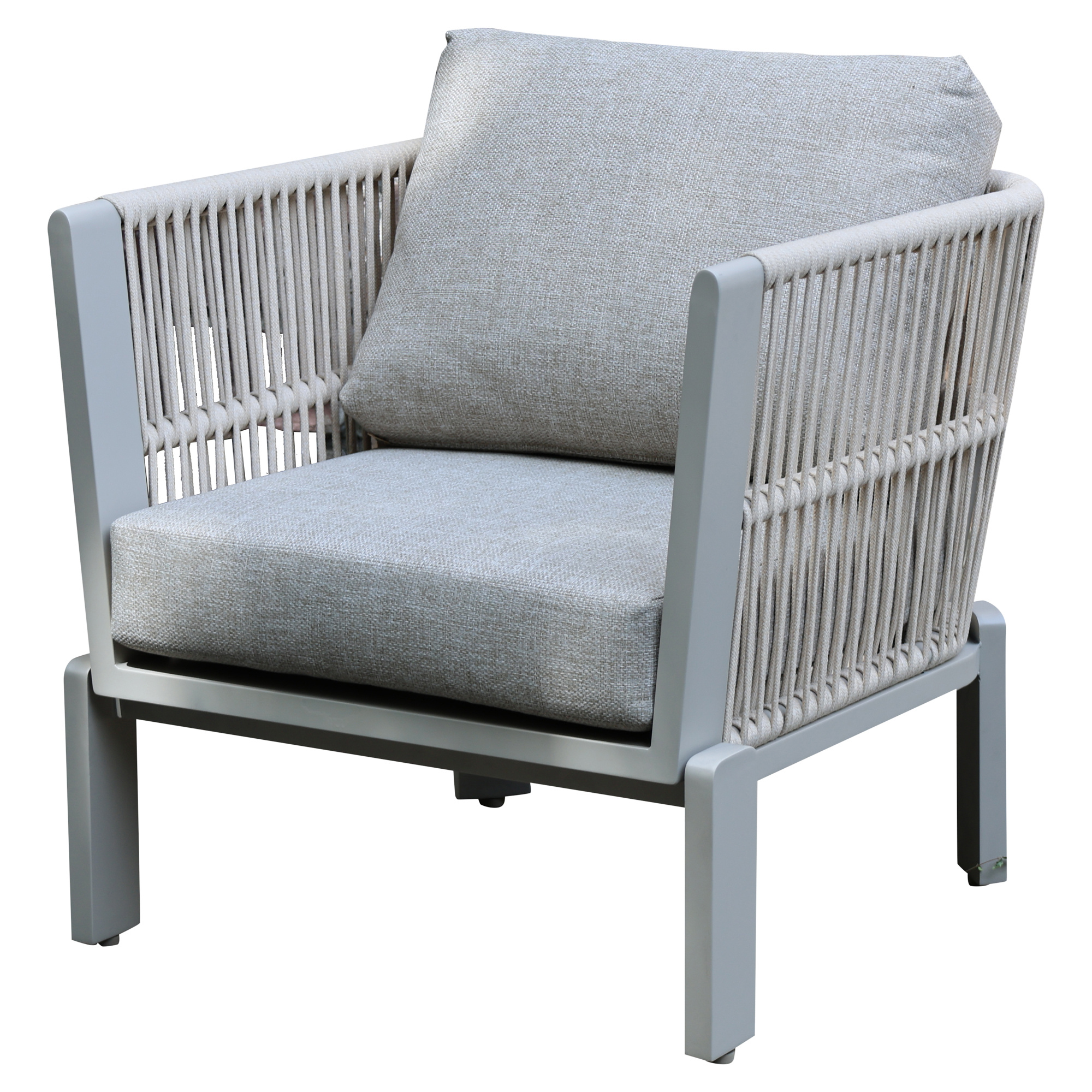 AVH-Collectie Veneto lounge tuinstoel latte zand aluminium rope