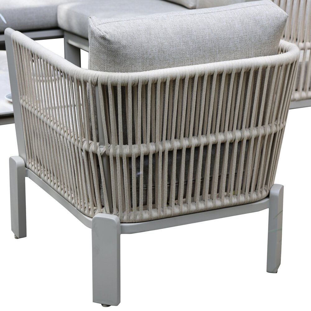 AVH-Collectie Veneto lounge tuinstoel latte zand aluminium rope