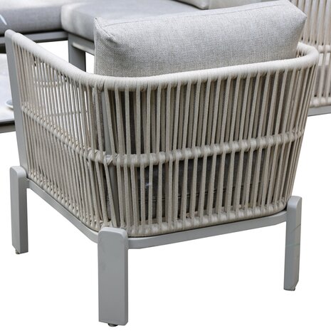 AVH-Collectie Veneto lounge tuinstoel latte zand aluminium rope