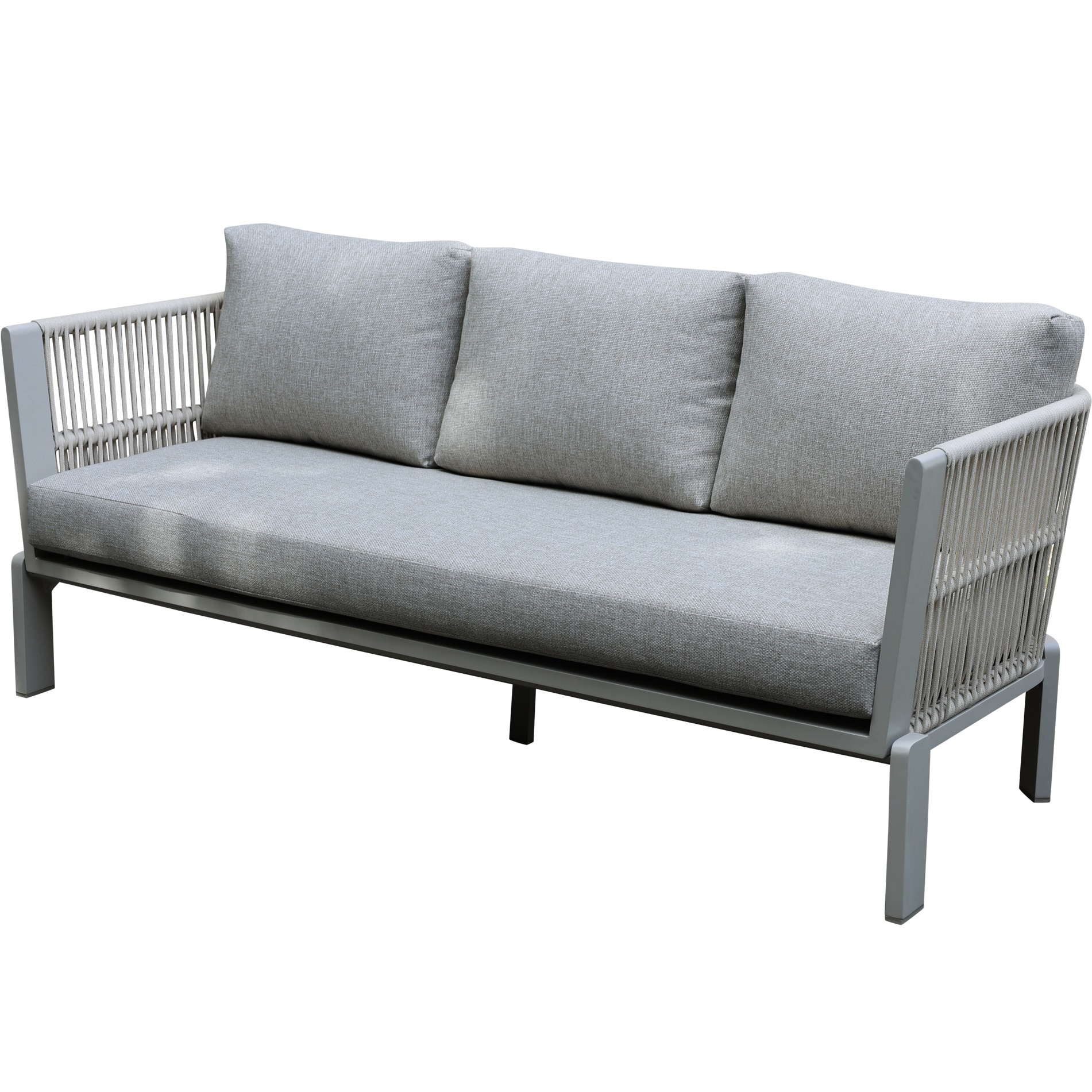 AVH-Collectie Veneto 3-zits loungebank aluminium latte zand rope