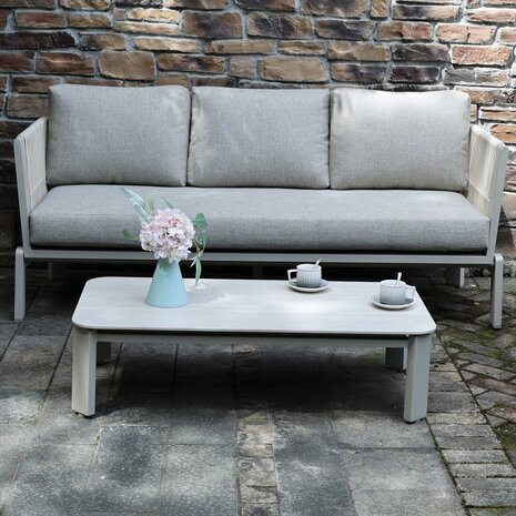 AVH-Collectie Veneto 3-zits loungebank aluminium latte zand rope