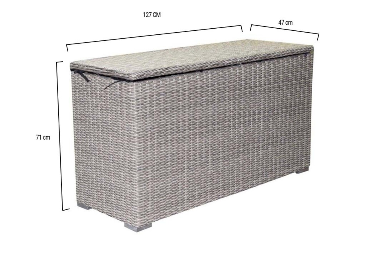 AVH-Collectie Showroommodel Kussenbox klein 126x47xH71 cm grijs