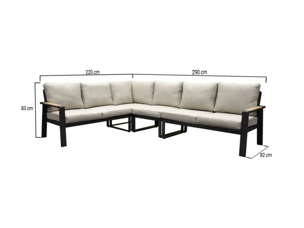 AVH-Collectie Lola hoek loungeset 4-delig aluminium antraciet AVH-Collectie Lola hoek loungeset 4-delig aluminium antraciet