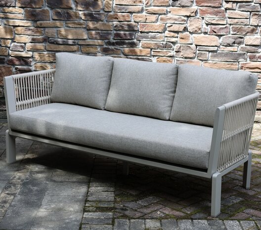 AVH-Collectie Veneto stoel bank loungeset 4 delig aluminium latte zand rope