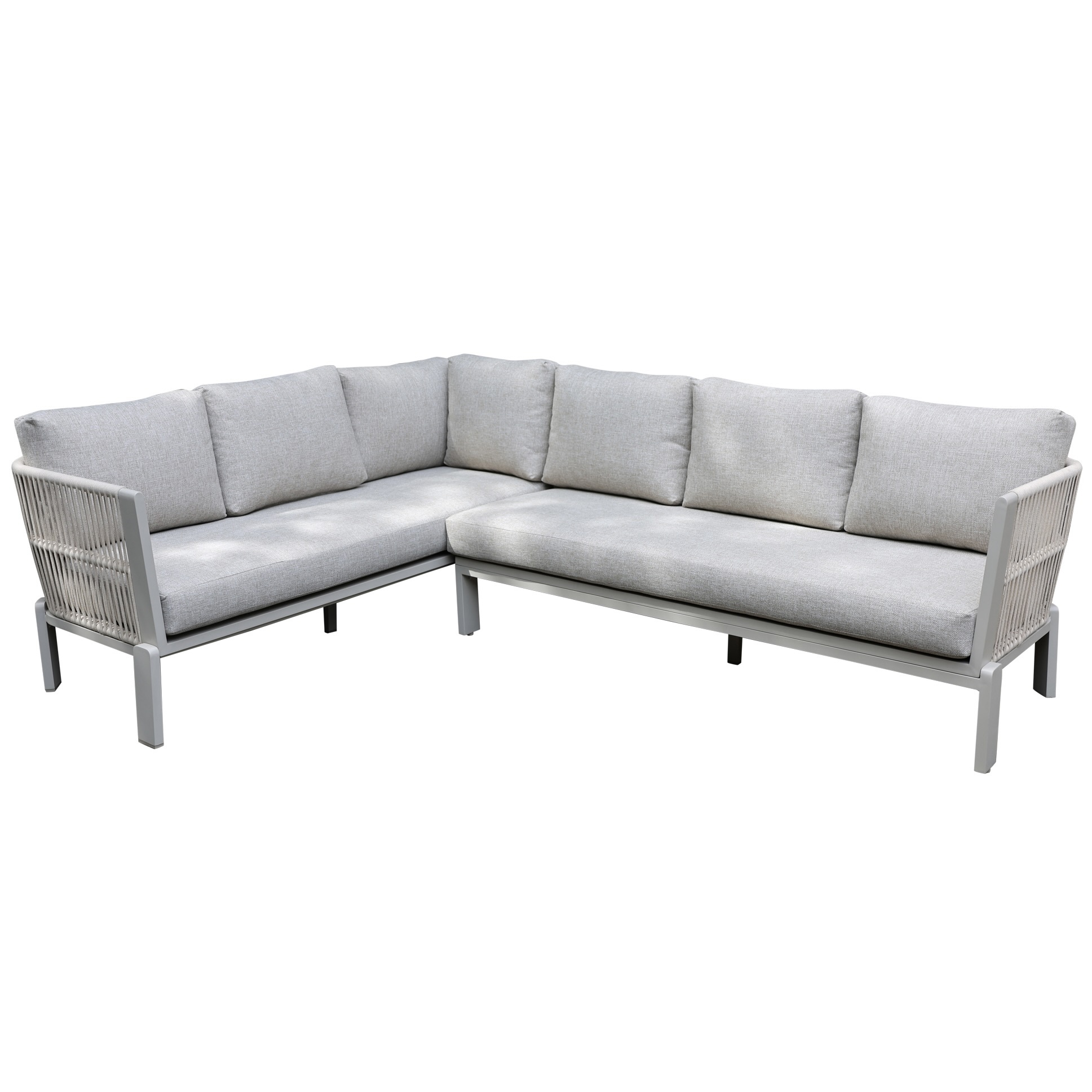AVH-Collectie Veneto hoek loungeset 2 delig aluminium latte zand rope