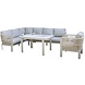 AVH-Collectie Veneto dining hoek loungeset 4 delig aluminium latte zand rope