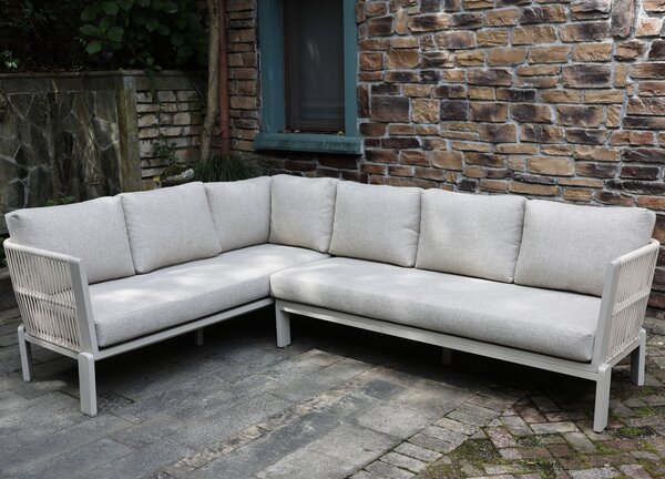 AVH-Collectie Veneto hoek loungeset 4 delig aluminium latte zand rope AVH-Collectie Veneto hoek loungeset 4 delig aluminium latte zand rope