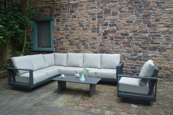 AVH-Collectie Avellino hoek loungeset 6 delig antraciet aluminium soft grey AVH-Collectie Avellino hoek loungeset 6 delig antraciet aluminium soft grey