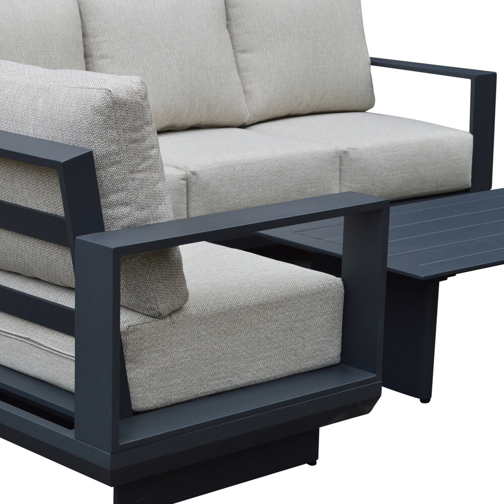 AVH-Collectie Avellino hoek loungeset 4 delig antraciet aluminium soft grey AVH-Collectie Avellino hoek loungeset 4 delig antraciet aluminium soft grey