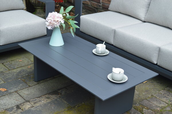 AVH-Collectie Avellino stoel bank loungeset 4 delig antraciet aluminium soft grey