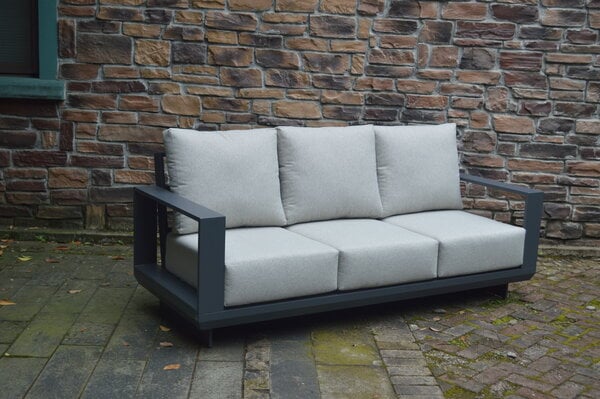AVH-Collectie Avellino stoel bank loungeset 4 delig antraciet aluminium soft grey