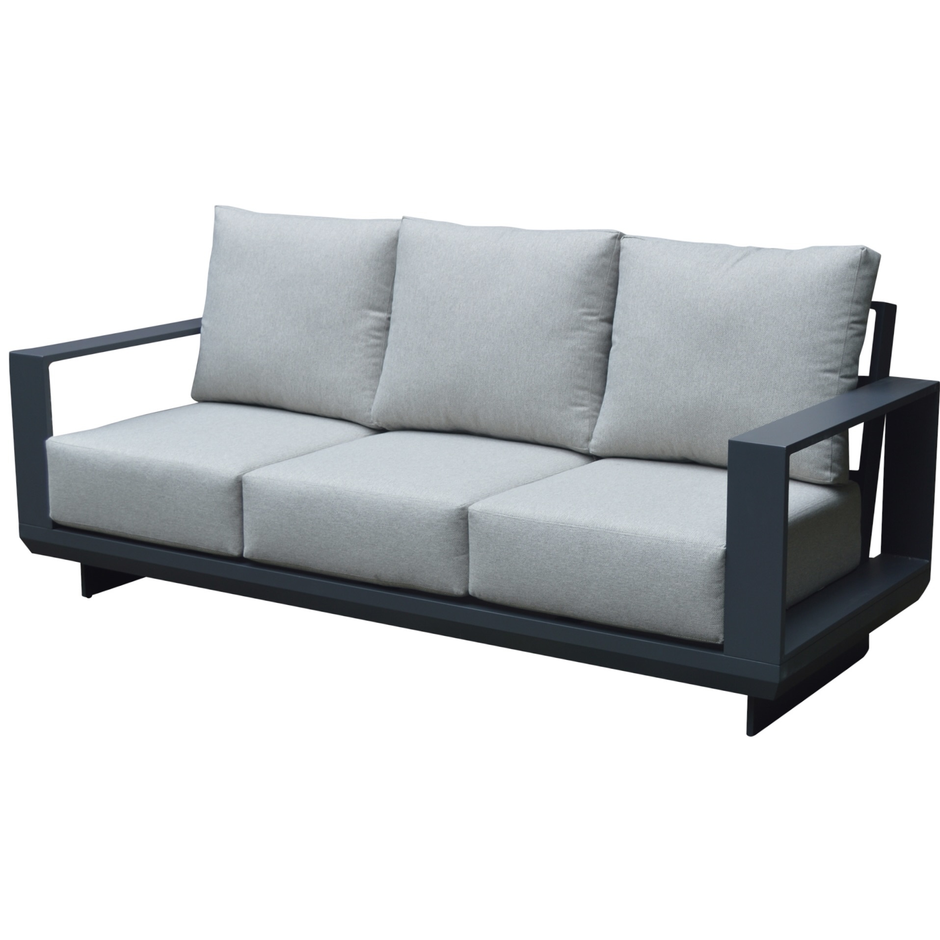 AVH-Collectie Avellino 3-zitsbank aluminium antraciet soft grey kussens