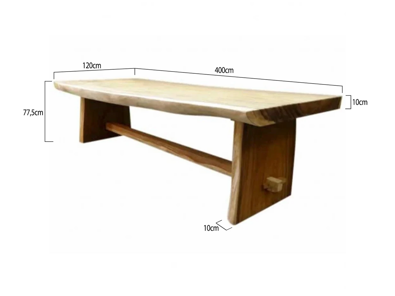 AVH-Collectie Boomstamtafel 400x120xH77,5 cm - bladdikte 10 cm AVH-Collectie Boomstamtafel 400x120xH77,5 cm - bladdikte 10 cm