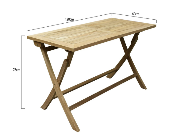 AVH-Collectie Klaptafel 120x60 cm rechthoekig teak AVH-Collectie Klaptafel 120x60 cm rechthoekig teak