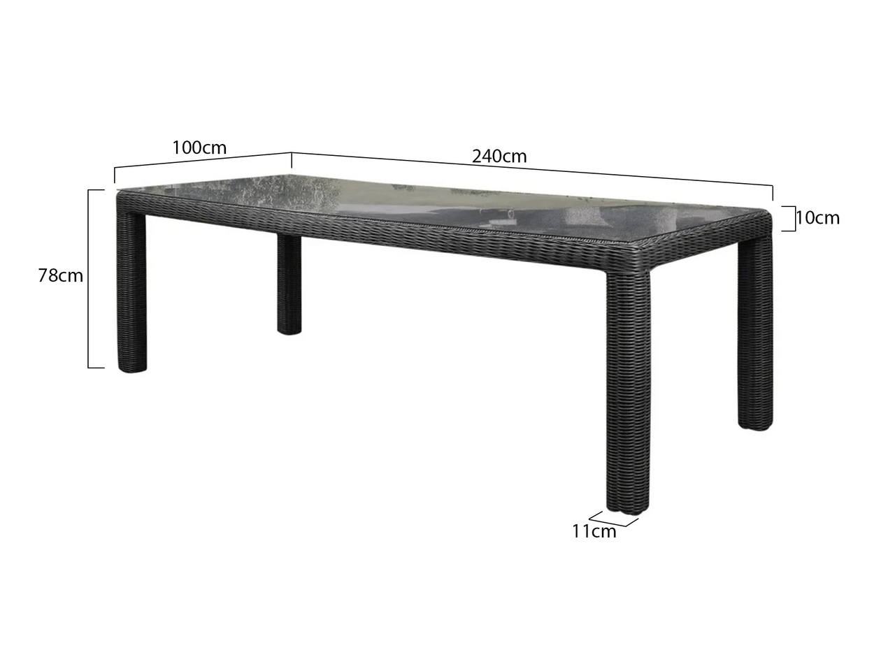 AVH-Collectie Bergamo dining tuintafel 240x100xH78 cm antraciet AVH-Collectie Bergamo dining tuintafel 240x100xH78 cm antraciet