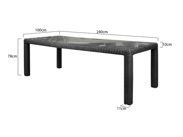 AVH-Collectie Bergamo dining tuintafel 240x100xH78 cm antraciet AVH-Collectie Bergamo dining tuintafel 240x100xH78 cm antraciet