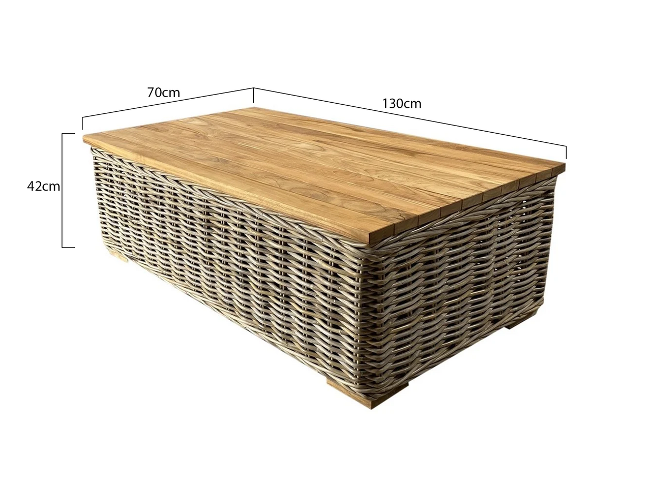 AVH-Collectie Otava Serva Nissah lounge tuintafel naturel rotan - teak AVH-Collectie Otava Serva Nissah lounge tuintafel naturel rotan - teak