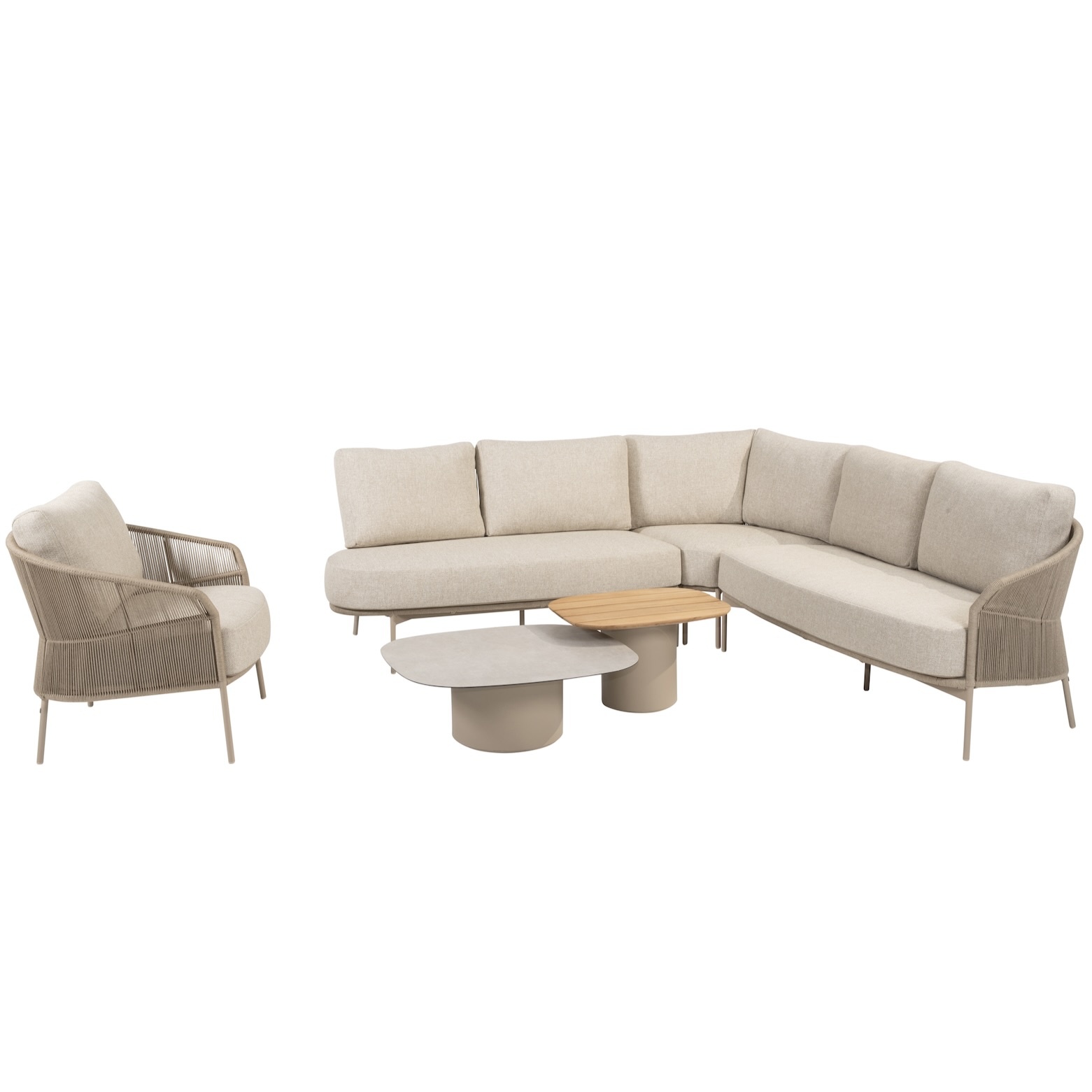 Taste 4SO Florence hoek loungeset 6 delig latte rope 