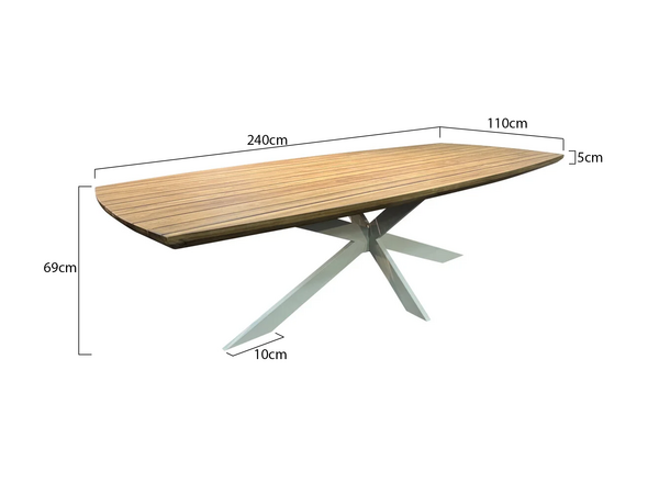 AVH-Collectie Lido low dining tuintafel 240x110xH69 cm acacia blad natural sand AVH-Collectie Lido low dining tuintafel 240x110xH69 cm acacia blad natural sand