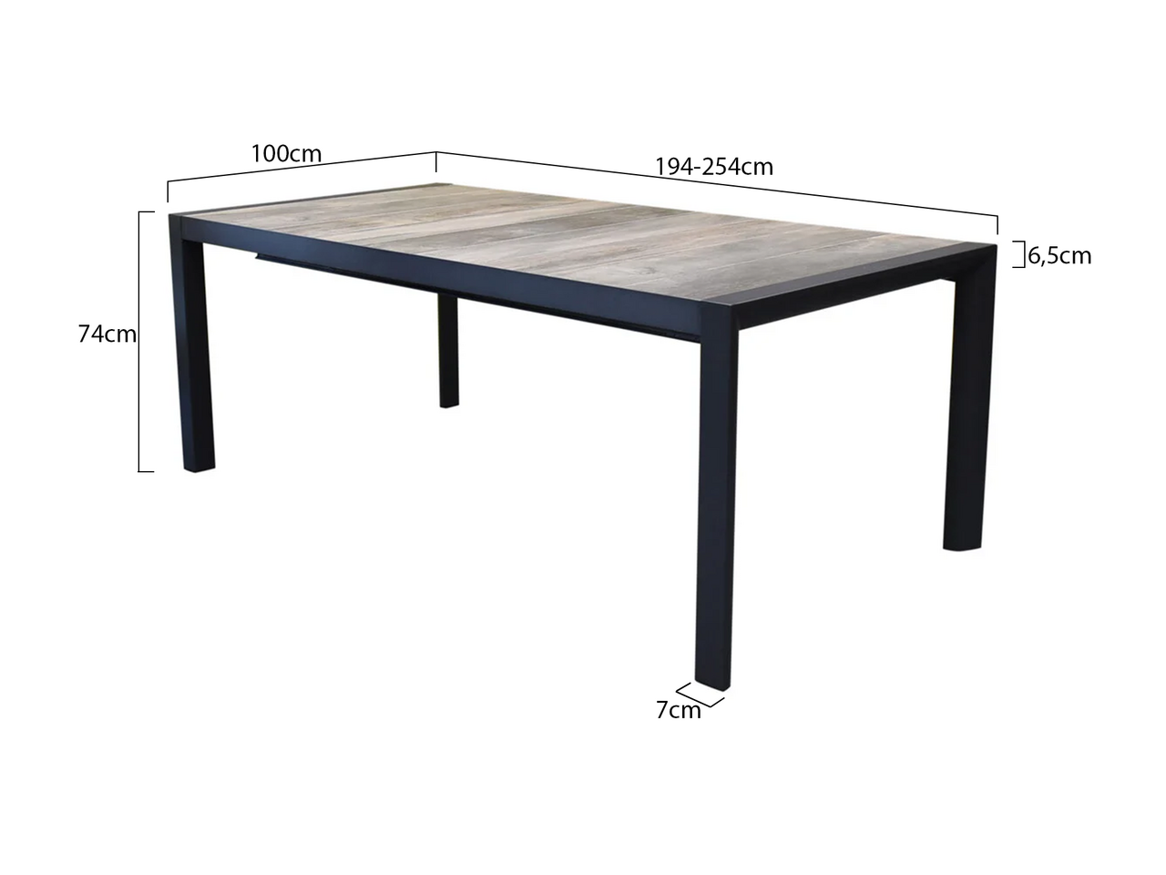 AVH-Collectie Anvaya dining tuintafel 194-254x100xH74 cm uitschuifbaar aluminium antraciet AVH-Collectie Anvaya dining tuintafel 194-254x100xH74 cm uitschuifbaar aluminium antraciet