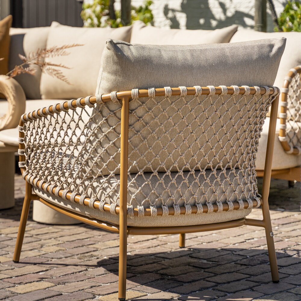 4 Seasons Outdoor Hampton Martinique modulaire hoek loungeset 4 delige Mortex amber 4 Seasons Outdoor