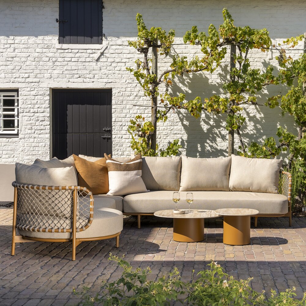 4 Seasons Outdoor Hampton Martinique modulaire hoek loungeset 5 delig mortex amber 4 Seasons Outdoor