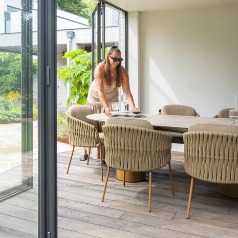 4 Seasons Outdoor Colorado Molina dining tuinset 240x105xH75 cm 7 delig keramiek amber 4 Seasons Outdoor