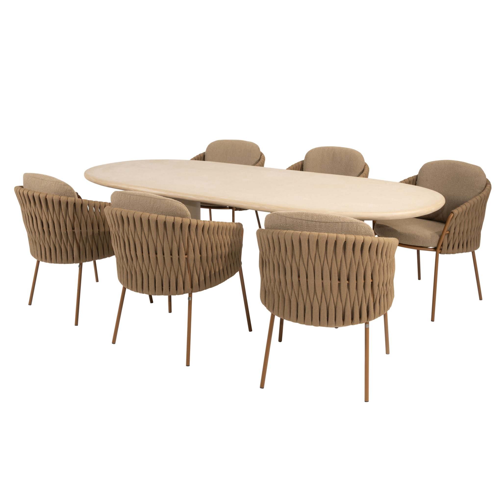 4 Seasons Outdoor Hampton Molina dining tuinset 240x105xH75 cm 7 delig mortex amber 