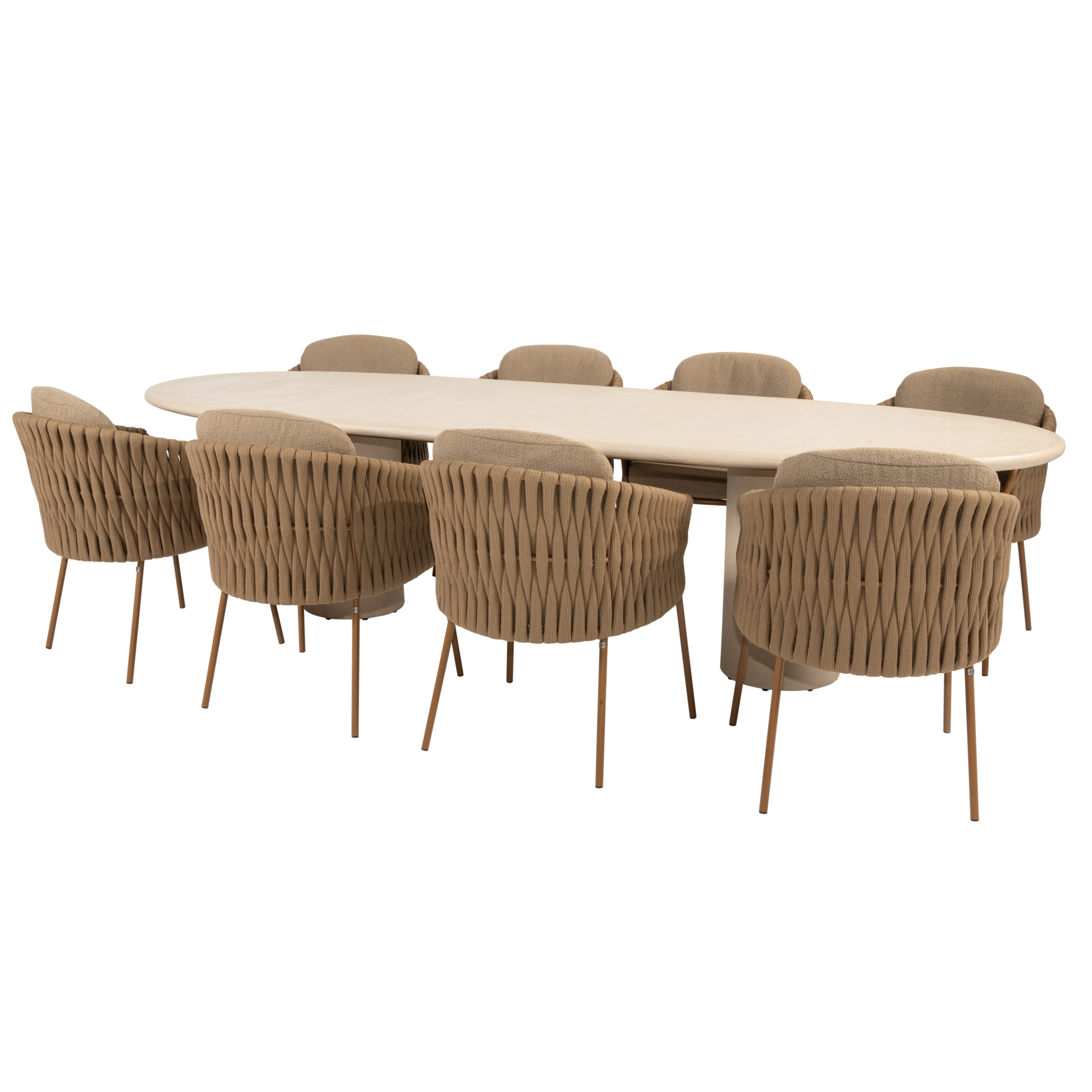 4 Seasons Outdoor Hampton Molina dining tuinset 300x110xH75 cm 9 delig mortex amber 