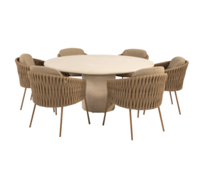 4 Seasons Outdoor Hampton Molina dining tuinset 160xH75 cm rond 7 delig mortex amber 4 Seasons Outdoor 4 Seasons Outdoor Hampton Molina dining tuinset 160xH75 cm rond 7 delig mortex amber 4 Seasons Outdoor