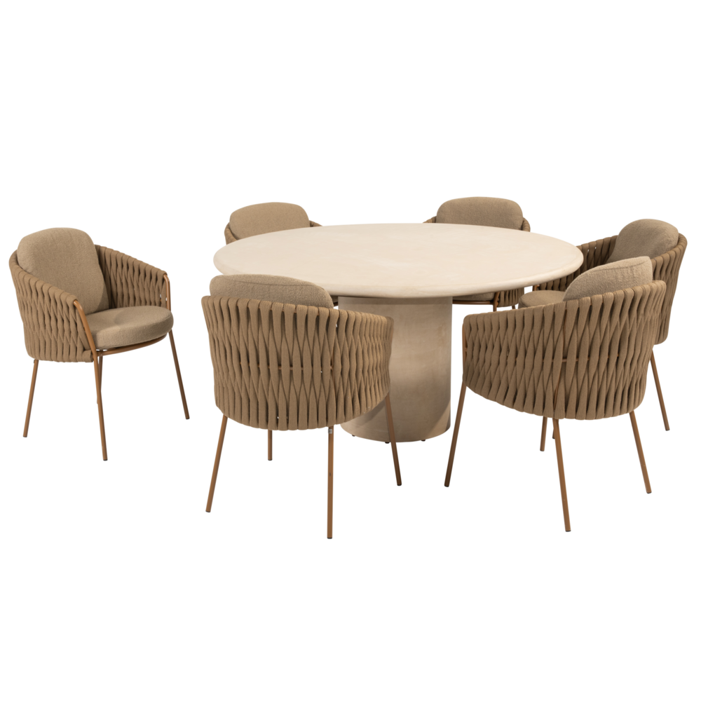 4 Seasons Outdoor Hampton Molina dining tuinset 160xH75 cm rond 7 delig mortex amber 4 Seasons Outdoor 4 Seasons Outdoor Hampton Molina dining tuinset 160xH75 cm rond 7 delig mortex amber 4 Seasons Outdoor