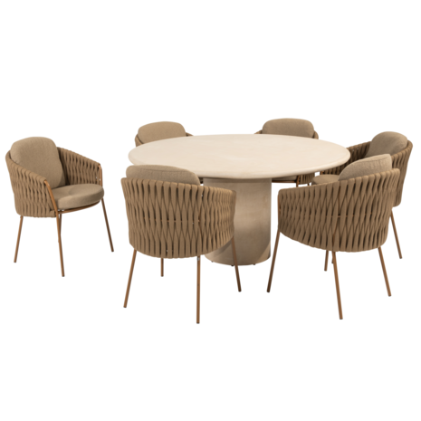 4 Seasons Outdoor Hampton Molina dining tuinset 160xH75 cm rond 7 delig mortex amber 4 Seasons Outdoor 4 Seasons Outdoor Hampton Molina dining tuinset 160xH75 cm rond 7 delig mortex amber 4 Seasons Outdoor