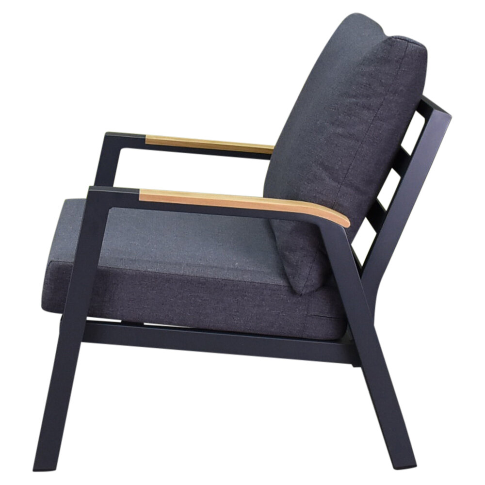 AVH-Collectie Showroommodel Montenegro stoel-bank loungeset 4-delig antraciet aluminium AVH-Collectie Showroommodel Montenegro stoel-bank loungeset 4-delig antraciet aluminium