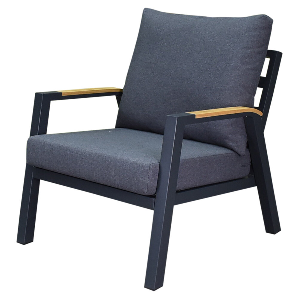 AVH-Collectie Showroommodel Montenegro stoel-bank loungeset 4-delig antraciet aluminium AVH-Collectie Showroommodel Montenegro stoel-bank loungeset 4-delig antraciet aluminium