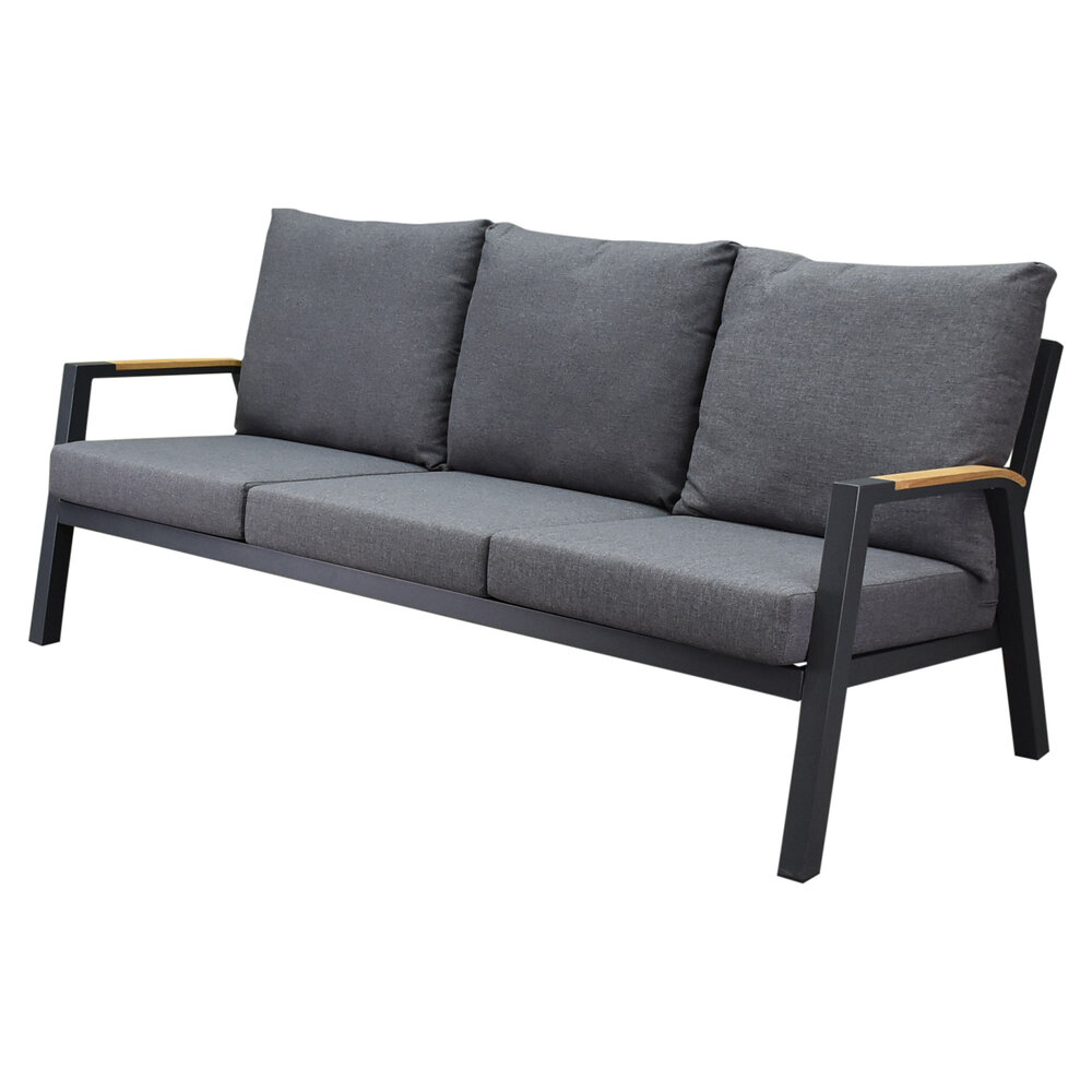 AVH-Collectie Showroommodel Montenegro stoel-bank loungeset 4-delig antraciet aluminium AVH-Collectie Showroommodel Montenegro stoel-bank loungeset 4-delig antraciet aluminium