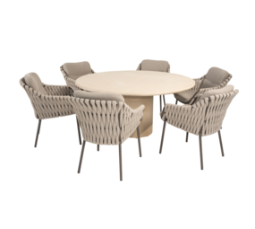 4 Seasons Outdoor Hampton Montera dining tuinset 160xH75 cm rond 7 delig mortex terre 4 Seasons Outdoor 4 Seasons Outdoor Hampton Montera dining tuinset 160xH75 cm rond 7 delig mortex terre 4 Seasons Outdoor