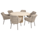 4 Seasons Outdoor Hampton Montera dining tuinset 160xH75 cm rond 7 delig mortex terre 4 Seasons Outdoor