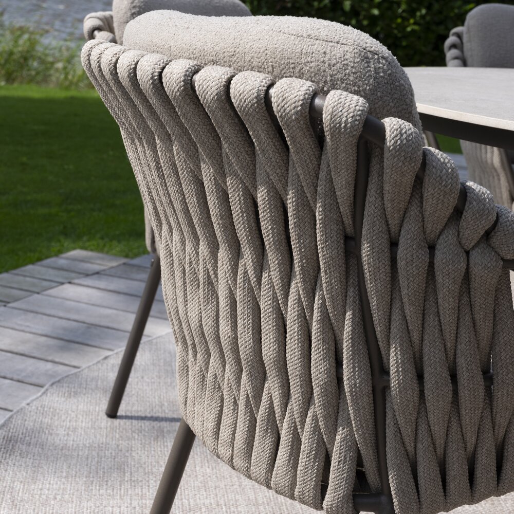 4 Seasons Outdoor Hampton Montera dining tuinset 160xH75 cm rond 7 delig mortex terre 4 Seasons Outdoor