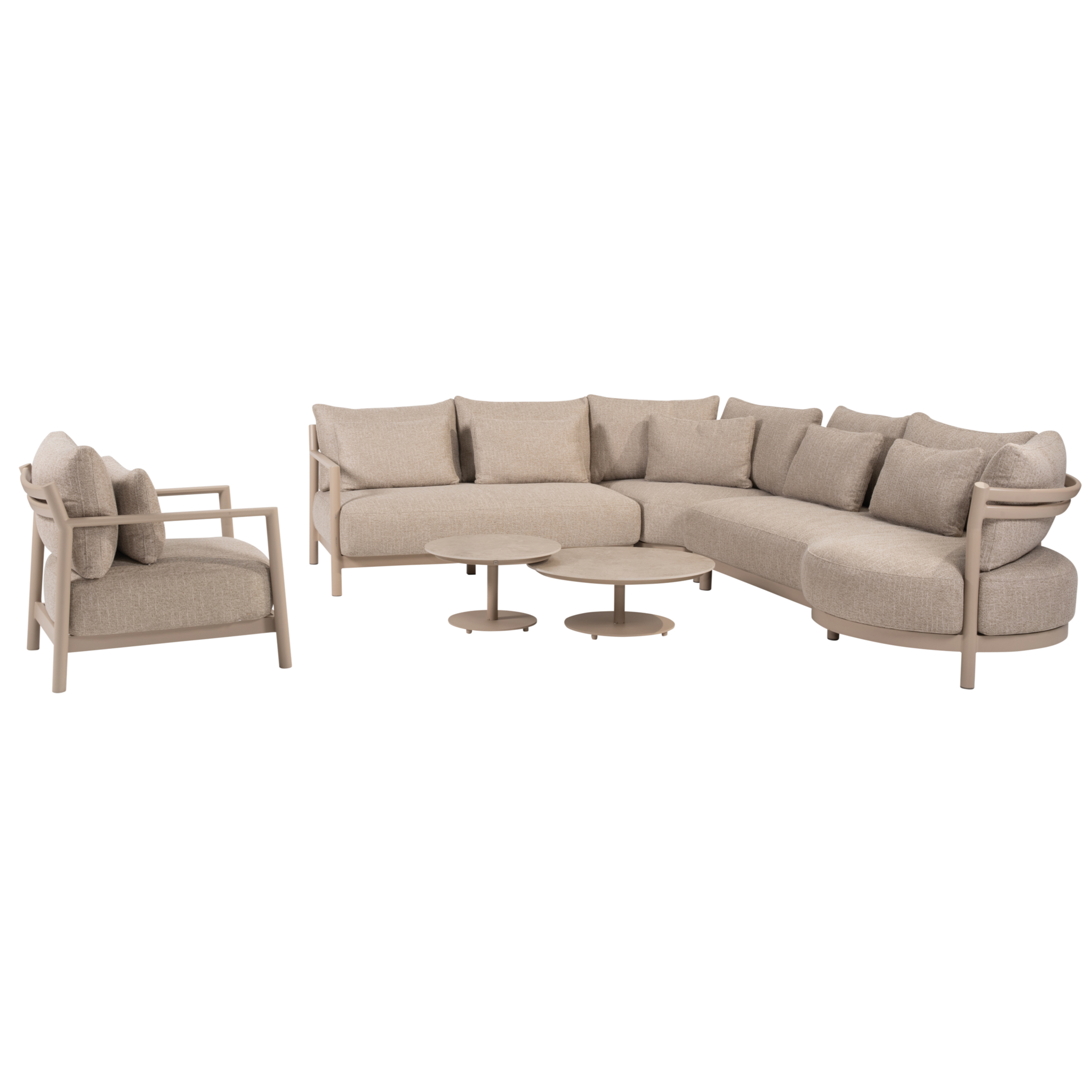 4 Seasons Outdoor Boaz Mykonos modulaire hoek loungeset 6 delig keramiek latte 