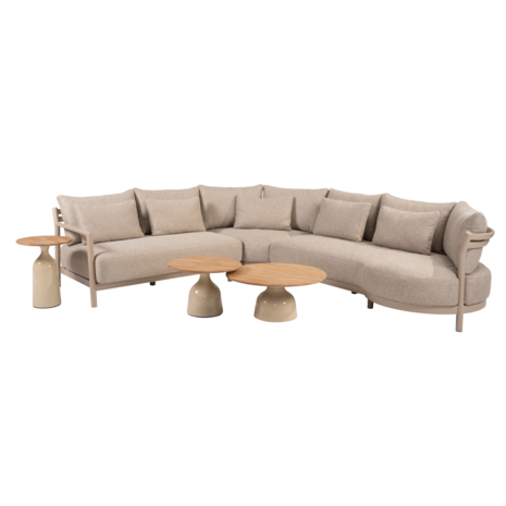 4 Seasons Outdoor June Mykonos modulaire hoek loungeset 6 delige teak latte 4 Seasons Outdoor